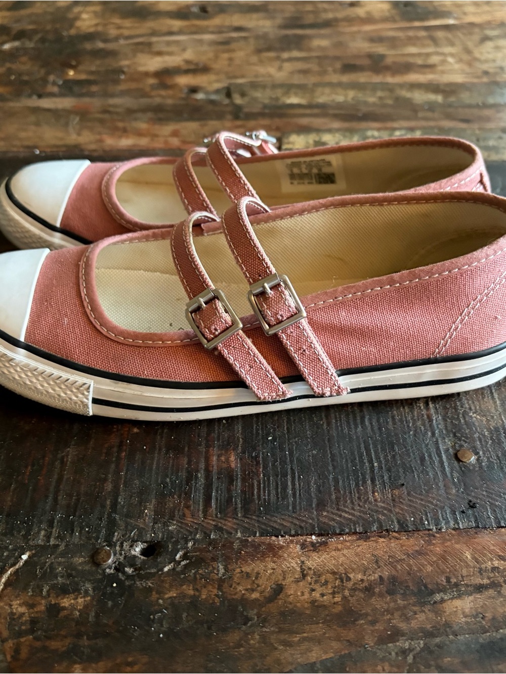 Converse DAINTY Pink Double-Strap Canvas Mary Jane Sneakers 6 - Picture 4 of 7